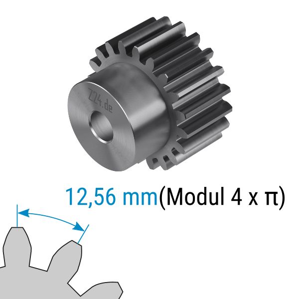 Zahnrad 3×2 Stirnzahnrad Modul 4 - 23 Zähne, mit Nabe (Nr. 422343) · Z24.de