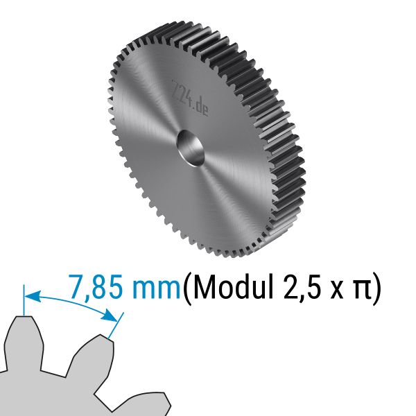 Stirnzahnrad Modul 2,5 - 76 Zähne, ohne Nabe (Nr. 422266) · Z24.de