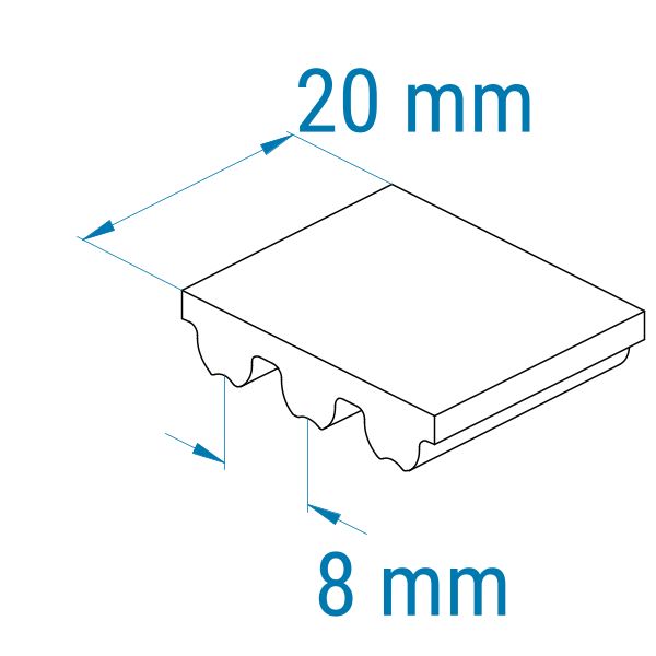 GATES Zahnriemen PowerGrip® HTD® Profil 8M Riemenbreite 20 mm GATES Zahnriemen PowerGrip® HTD® Profil 8M Riemenbreite 20 mm
