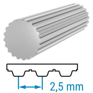 Zahnwellen T2,5