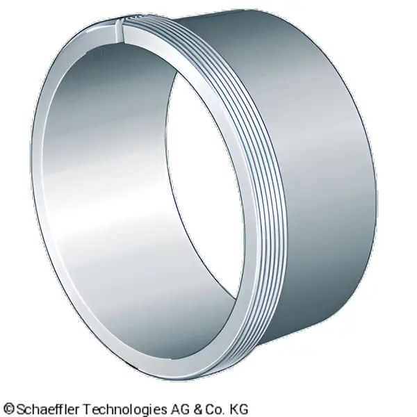 Zylindrischer Metallring mit Gewinde und glatter Innenfläche.