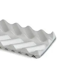 Zahnriemen mit PVC Fischgrät weiß mit Rille