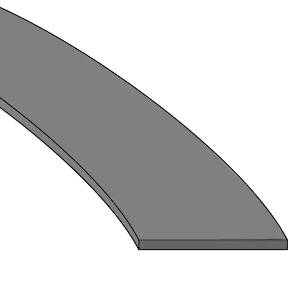 Schematische Darstellung eines flachen Riemens mit rechteckigem Querschnitt.