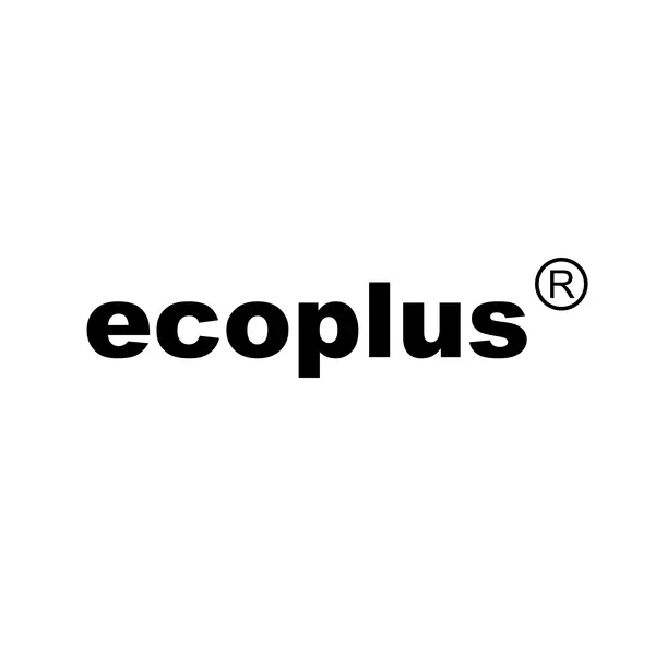Schwarzer Text "ecoplus" mit einem eingekreisten "R" oben rechts auf weißem Hintergrund.
