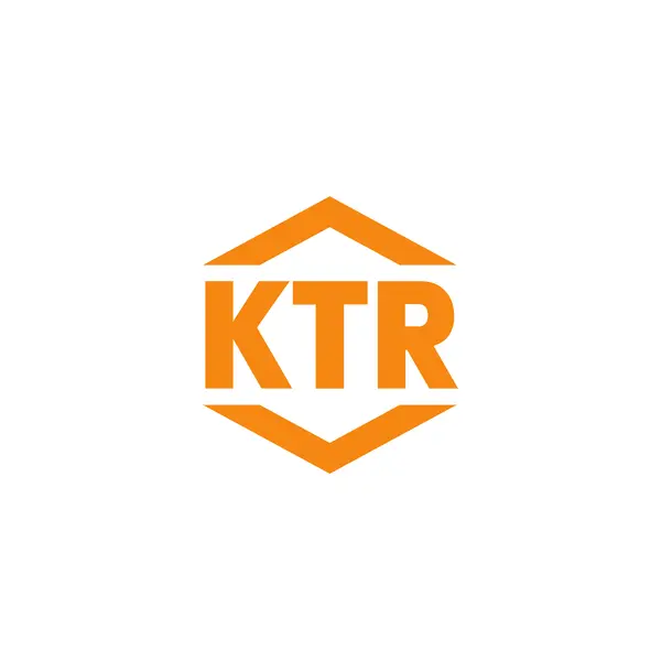 Orangefarbener KTR-Schriftzug in einem sechseckigen Rahmen auf weißem Hintergrund.