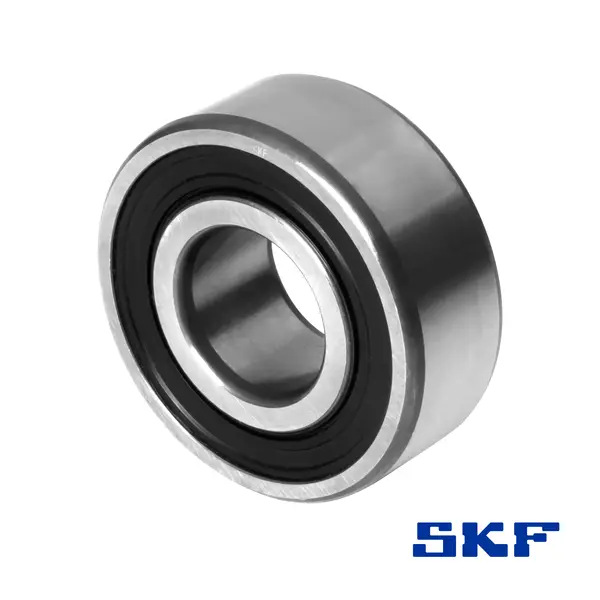 Ein Rillenkugellager von SKF mit Kunststoffdichtung, in einer schrägen Ansicht.