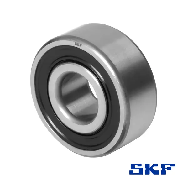 Ein Rillenkugellager von SKF mit Kunststoffdichtung, in einer schrägen Ansicht.