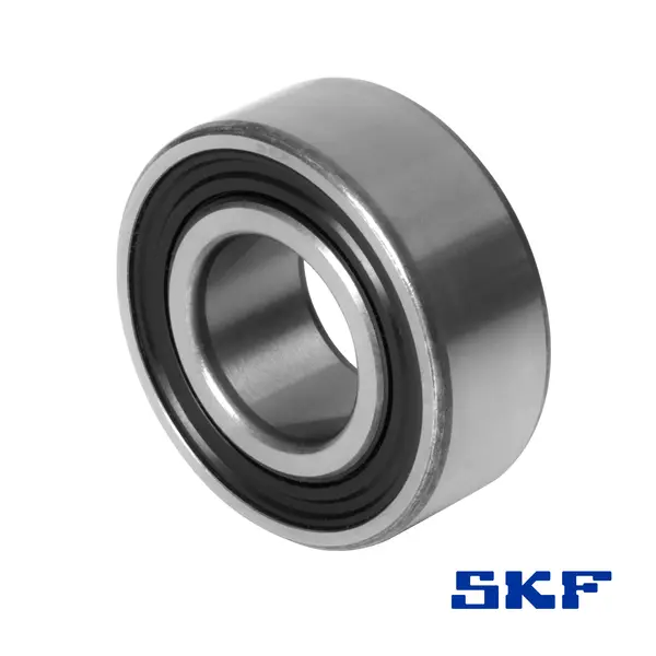 Ein Rillenkugellager von SKF mit Kunststoffdichtung, in einer schrägen Ansicht.