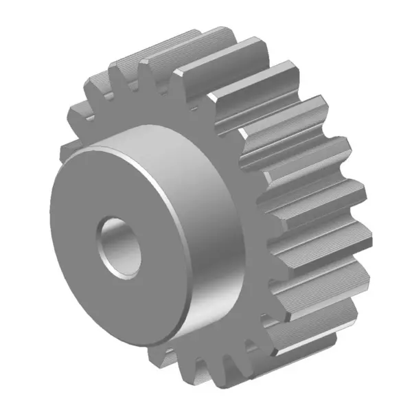 Stirnzahnrad aus Edelstahl mit geraden Zähnen und zentraler Nabe.