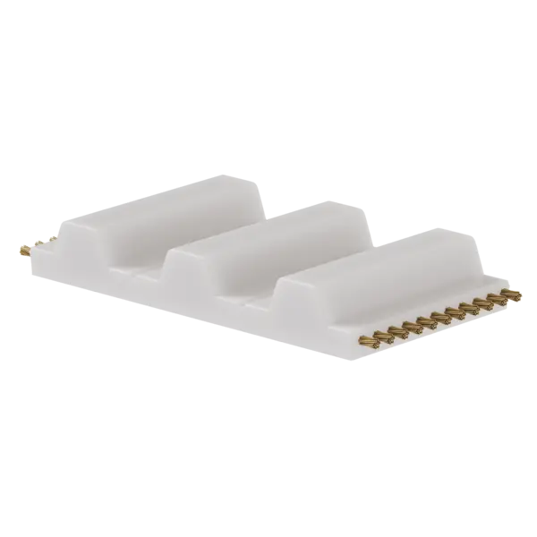 Querschnitt eines Polyurethan-Zahnriemens mit Kevlarzugträgern zur Verstärkung.