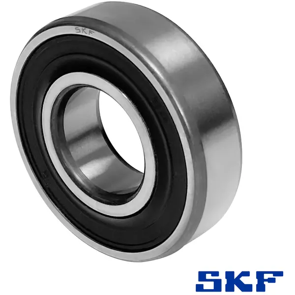 Ein Rillenkugellager von SKF mit Kunststoffdichtung, in einer schrägen Ansicht