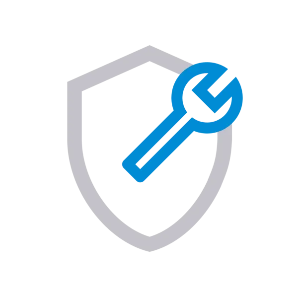 Symbolgrafik mit Schutzschild und Schraubenschlüssel – steht für vielseitige Einsatzmöglichkeiten und flexible Montage in unterschiedlichen Anwendungen.