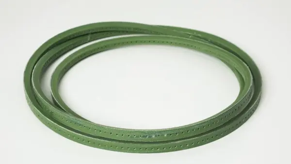 Grüner, doppelt umlaufender Keilriemen auf weißem Hintergrund.